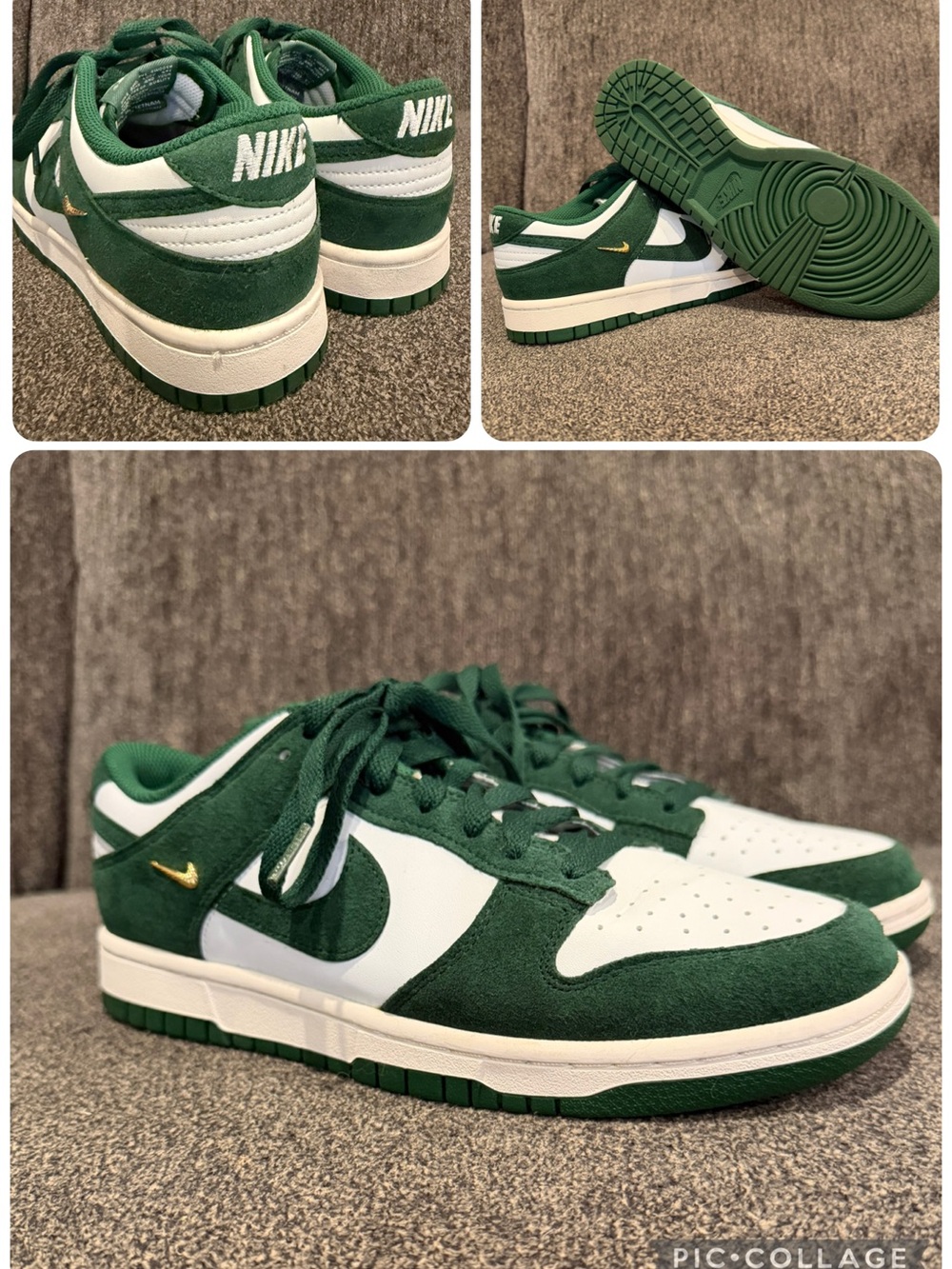 Nike women’s Green, White and Gold Low-Top Sneakers worn once